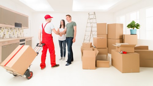 Student storage unit in Docklands with packed boxes