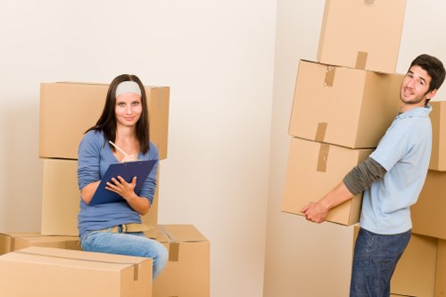 Professional movers assisting with a Docklands apartment relocation